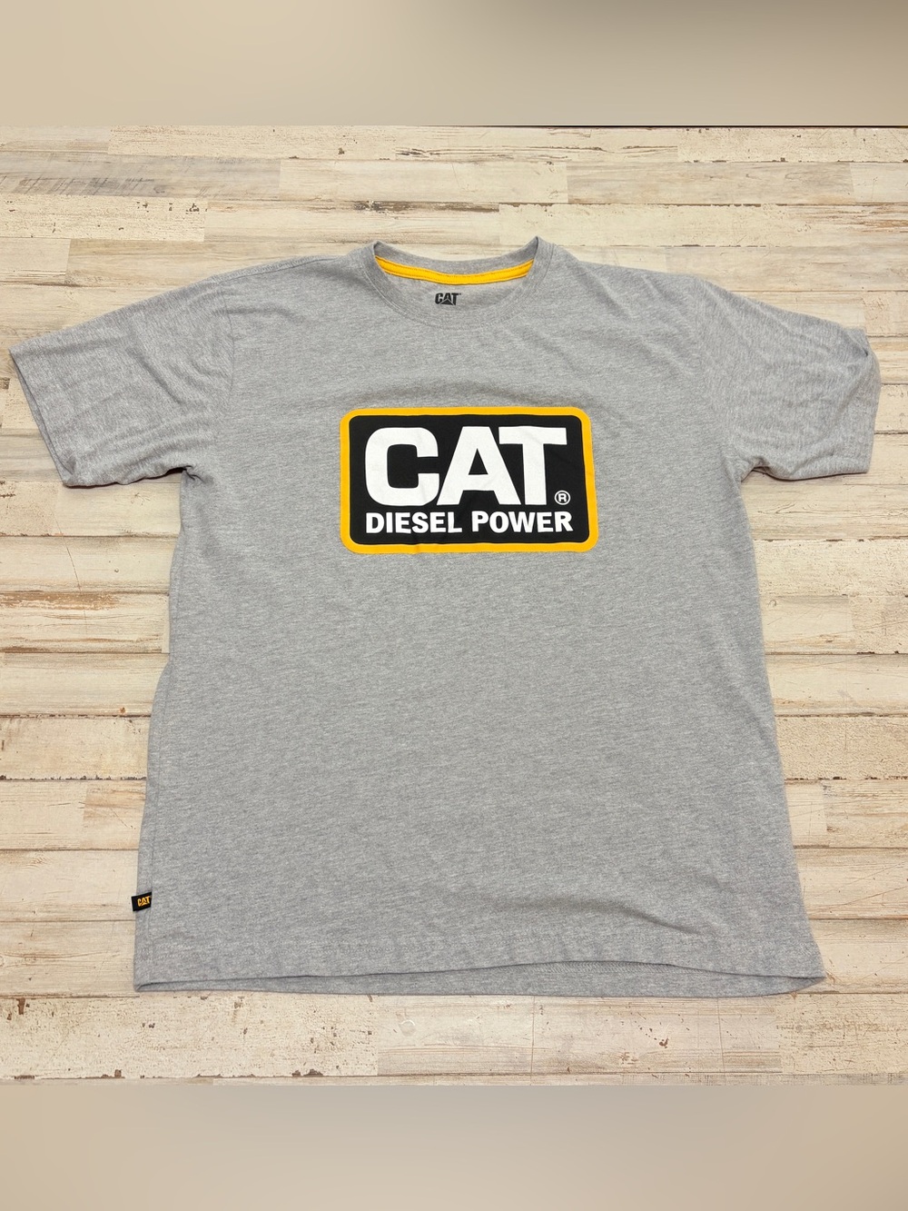 Caterpillar Men’s Large Diesel Power Short Sleeve Tee Apparel T-shirt Gray